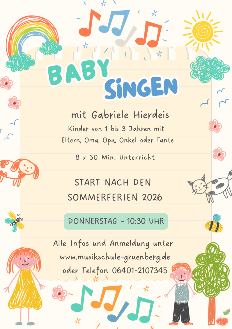Plakat Baby-Singen Buntes Plakat Baby-Singen